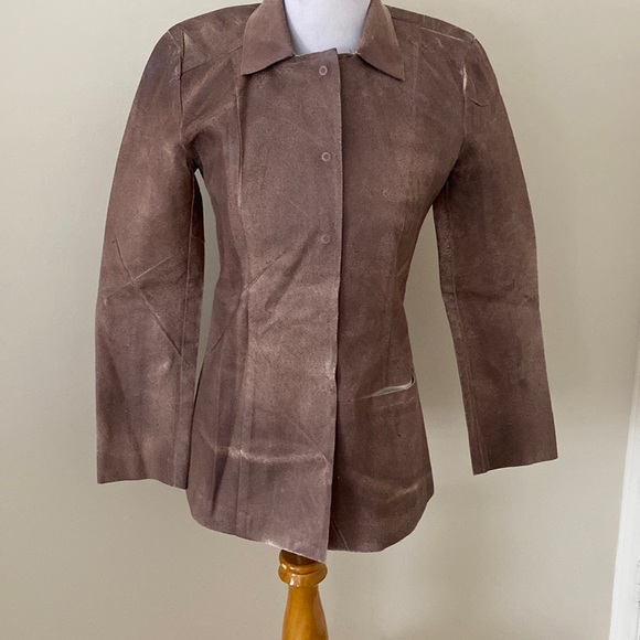 Express Jackets & Blazers - Express Painted Canvas Brown Blazer Jacket Size 0